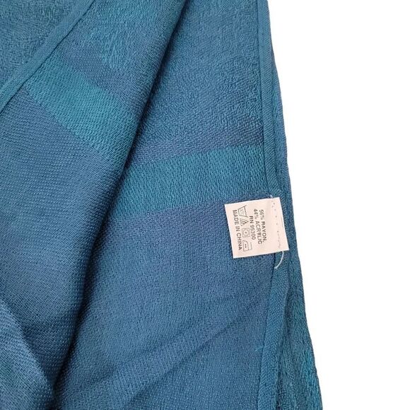 Super Soft Subtle Turquoise and Blue Paisley Fringe Scarf - Picture 4 of 5